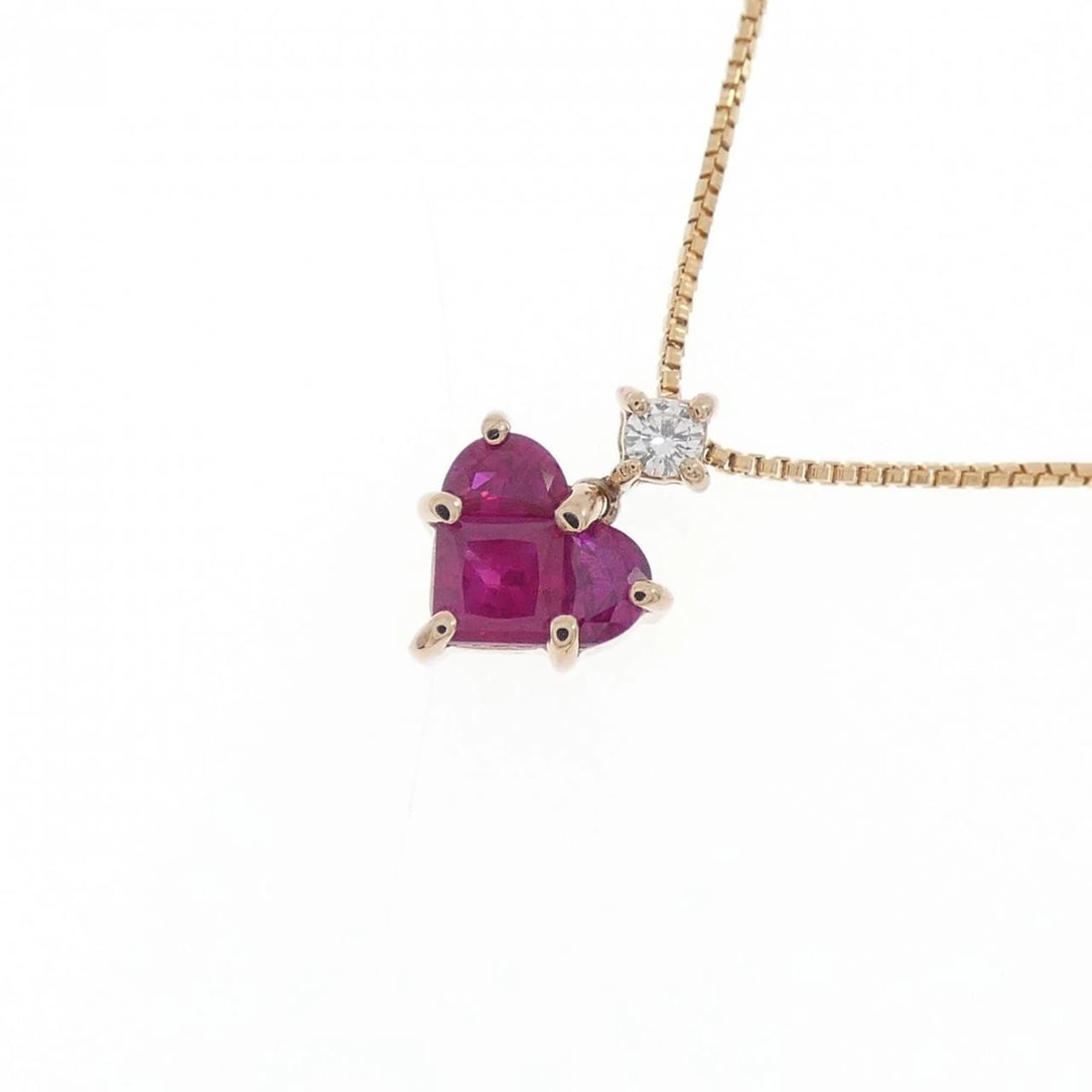 K18PG HEART RUBY NECKLACE - 3