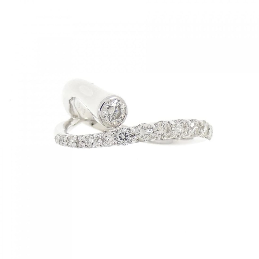 K18WG DIAMOND RING - 2