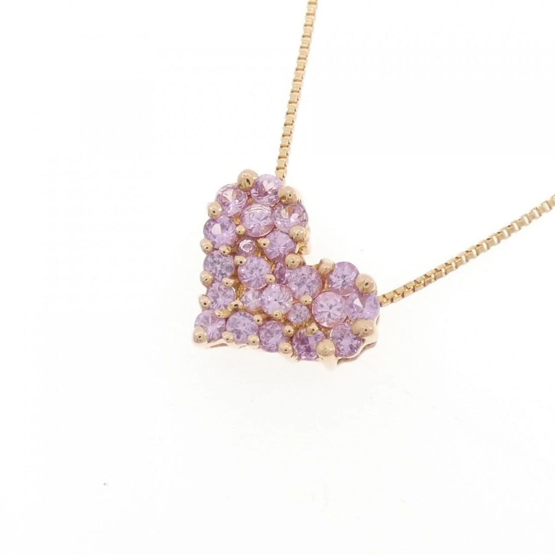 K18PG HEART SAPPHIRE NECKLACE - 3