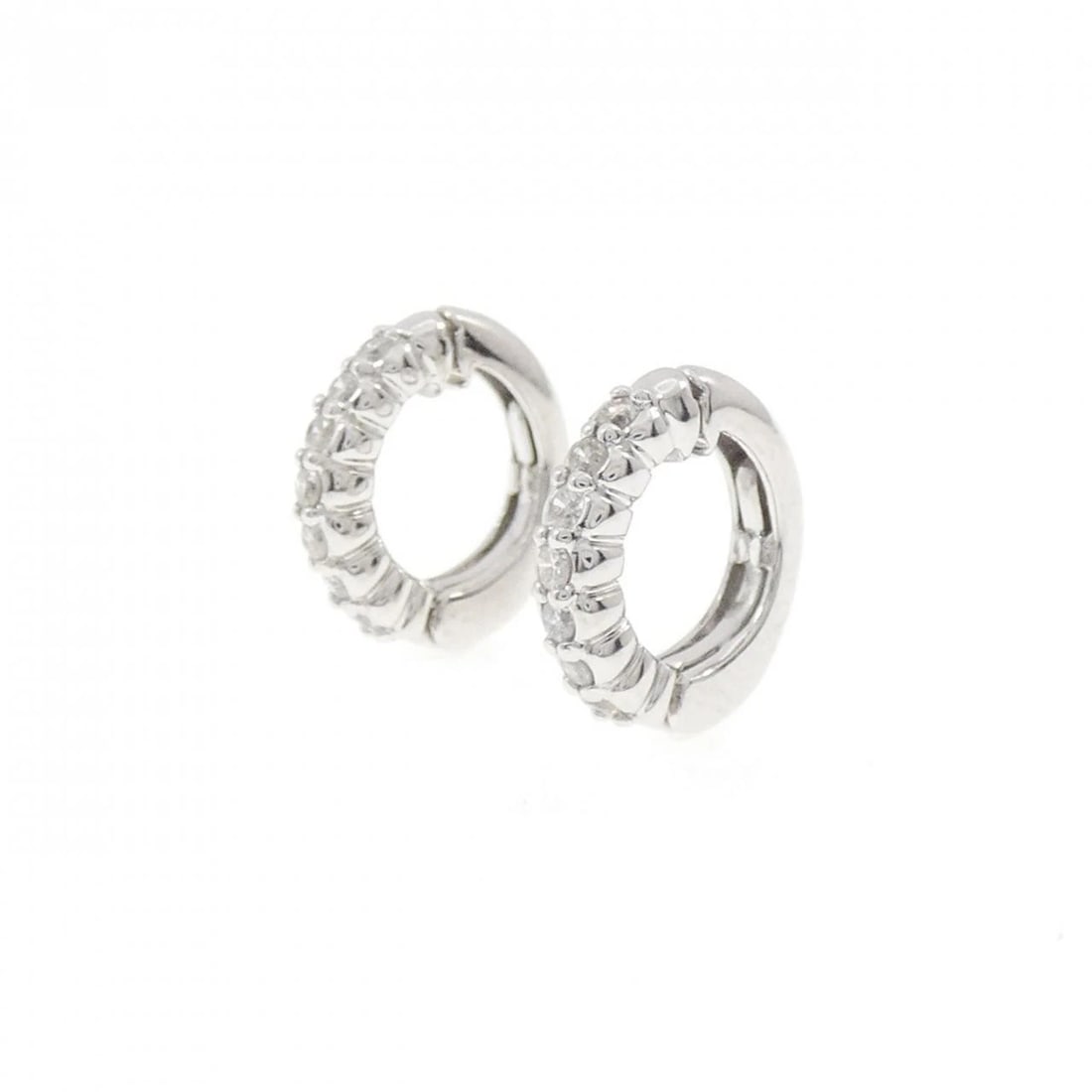 K18WG DIAMOND EARRINGS: K18WG Diamond Earrings Brand: Unbranded Type/Style: Diamond Pierce/Earring Material: K18WG, Color: WG Size: Actual Size Approximate dimensions (height x width): 12.8cm x 3.2cm Accessories: None