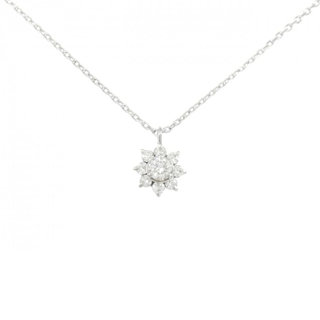 PT900/PT850 DIAMOND NECKLACE: PT900/PT850 Diamond Necklace Brand: Unbranded Type/Style: Diamond Necklace Material: PT900/PT850, Color: PT Size: Size Length 41cm Accessories: None Accessories Notice: When purchasing pre-owned
