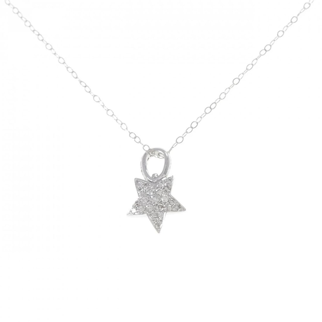 K18WG STAR DIAMOND NECKLACE: K18WG Star Diamond Necklace Brand: Unbranded Type/Style: Diamond Necklace Material: K18WG, Color: WG Size: Size Length 42cm Accessories: None Accessories Notice: When purchasing pre-owned goods,