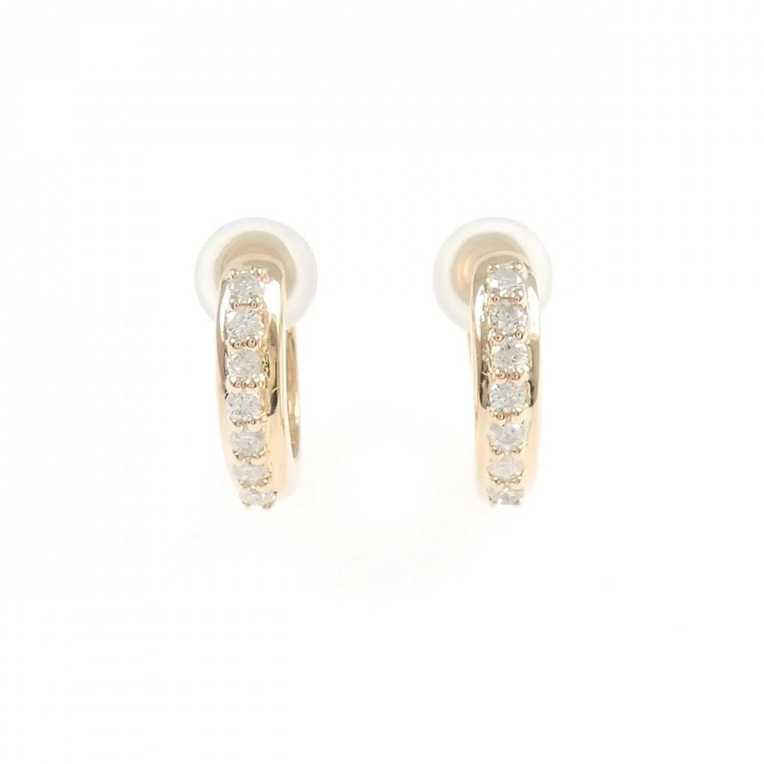 K18PG/K18YG DIAMOND EARRINGS: K18PG/K18YG Diamond Earrings Brand: Unbranded Type/Style: Diamond Pierce/Earring Material: K18PG/K18YG, Color: PG YG Size: Actual Size Approximate dimensions (height x width): 11.6mm x 2.9mm