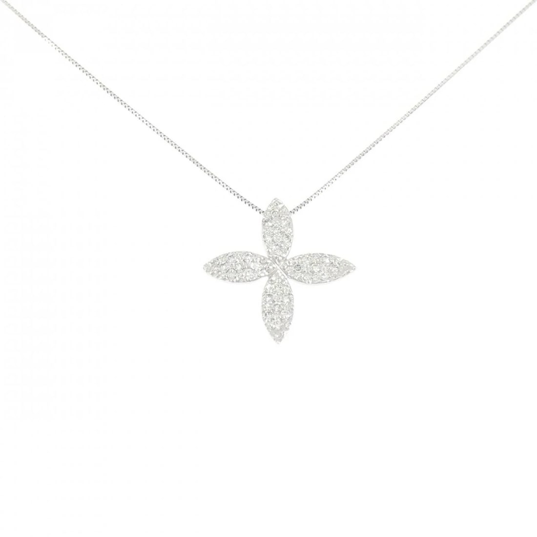 K18WG DIAMOND NECKLACE: K18WG Diamond Necklace Brand: Unbranded Type/Style: Diamond Necklace Material: K18WG, Color: WG Size: Size Length 45cm Accessories: None Accessories Notice: When purchasing pre-owned goods, please
