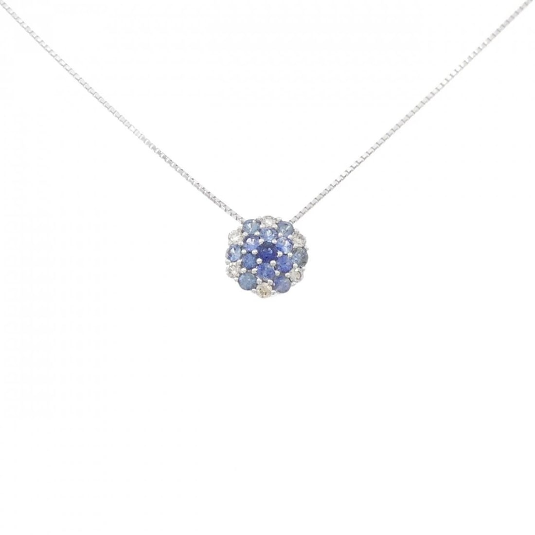 K18WG SAPPHIRE NECKLACE: K18WG Sapphire Necklace Brand: Unbranded Type/Style: Sapphire Necklace Material: K18WG, Main Stone Sapphire Color: WG Size: Size Length 45cm Accessories: None Accessories Notice: When purchasing