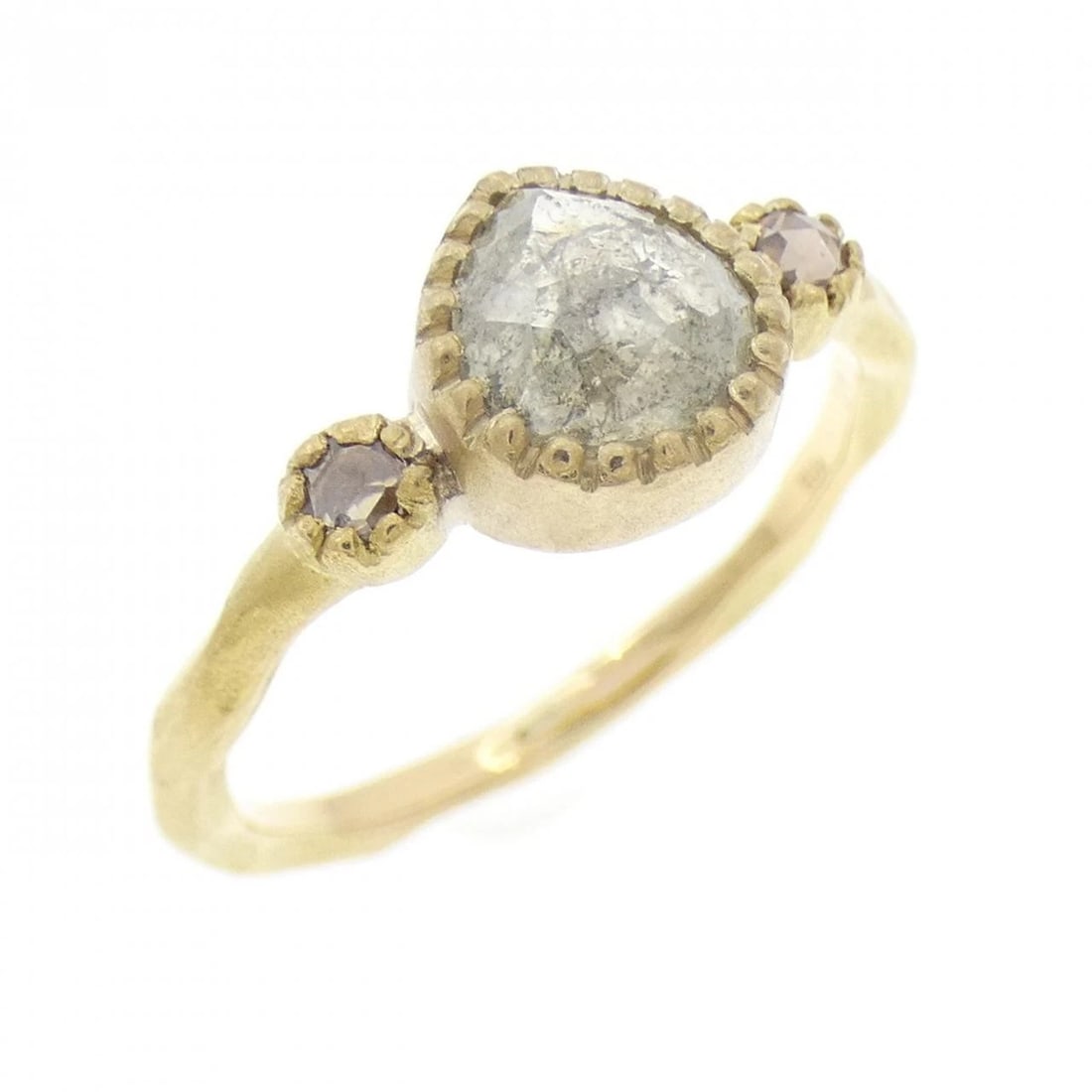 K18YG DIAMOND RING: K18YG Diamond Ring Brand: Unbranded Type/Style: Diamond Ring Material: K18YG, Color: YG Size: US5 3/4 Accessories: None Accessories Notice: When purchasing pre-owned goods, please refer to