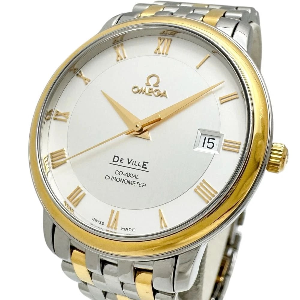 OMEGA WATCH PRESTIGE STAINLESTEEL/18K YELLOW GOLD WATCH: Omega Watch Prestige Stainlesteel/18K Yellow Gold Watch Brand: OMEGA Type/Style: Wristwatch Material: Stainless Steel/K18YG Yellow Gold (18K) Color: none Size: Case size: 36.5mm Wrist size: Approx.