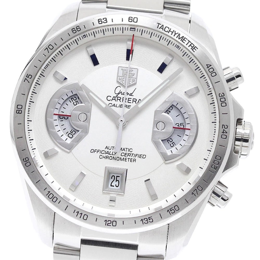 TAG HEUER WATCH GRAND CARRERA DATE WATCH: Tag Heuer Watch Grand Carrera Date Watch Brand: TAG HEUER Type/Style: Wristwatch Material: SS Color: SILVER Size: Case size: 44mm Wrist size: Approx. 18cm Accessories: None Accessories Notice: When