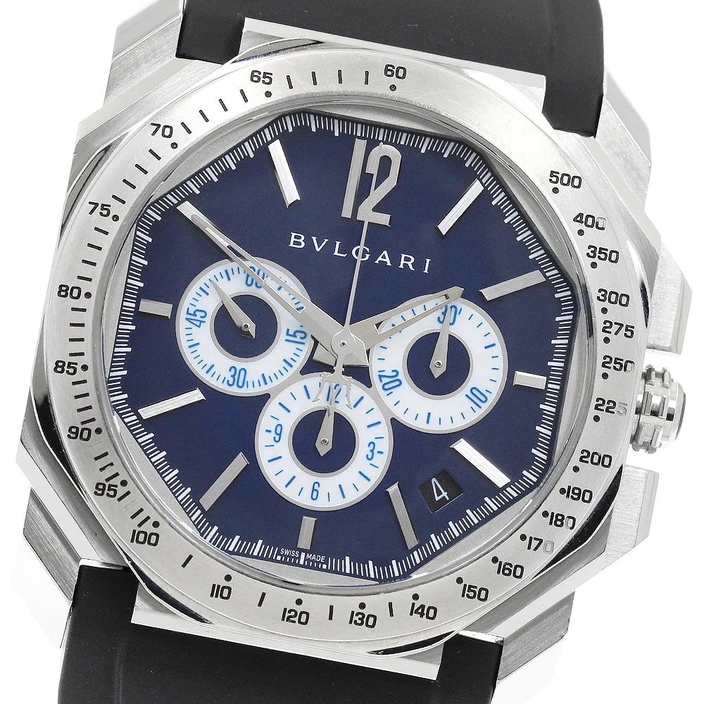 BVLGARI WATCH OCTO MASERATI DATE AUTOMATIC NAVY DIAL WATCH (1 of 2)