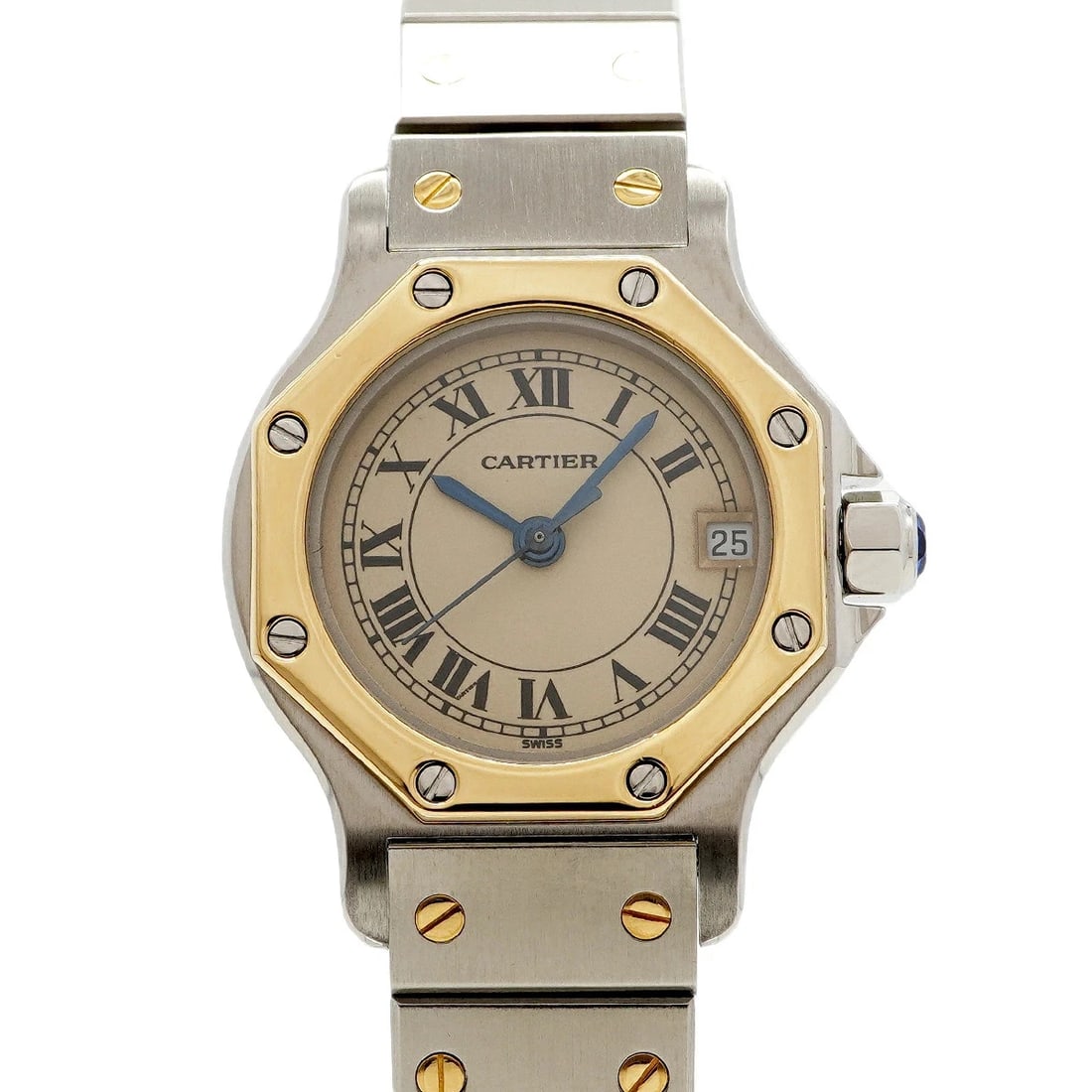 CARTIER WATCH SANTOS SM QUARTZ BEIGE WATCH: Cartier Watch Santos Sm Quartz Beige Watch Brand: CARTIER Type/Style: Wristwatch Material: Stainless steel/Yellow gold Color: none Size: Case size: 24mm Wrist size: Approx. 16cm Accessories: None