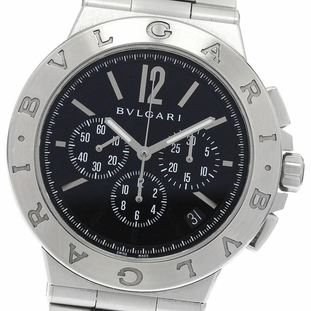 BVLGARI WATCH DIAGONO VELOCISSIMO DATE WATCH: Bvlgari Watch Diagono Velocissimo Date Watch Brand: BVLGARI Type/Style: Wristwatch Material: SS Color: BLACK Size: Case size: 41mm Wrist size: Approx. 18.5cm Accessories: None Accessories