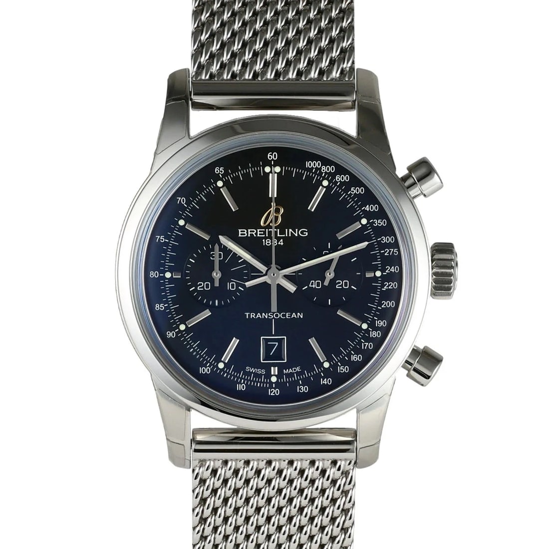 BREITLING WATCH TRANSOCEAN CHRONOGRAPH AUTOMATIC BLACK WATCH: Breitling Watch Transocean Chronograph Automatic Black Watch Brand: BREITLING Type/Style: Wristwatch Material: SS Color: BLACK Size: Case size: 38mm Wrist size: Approx. 20.5cm Accessories: None