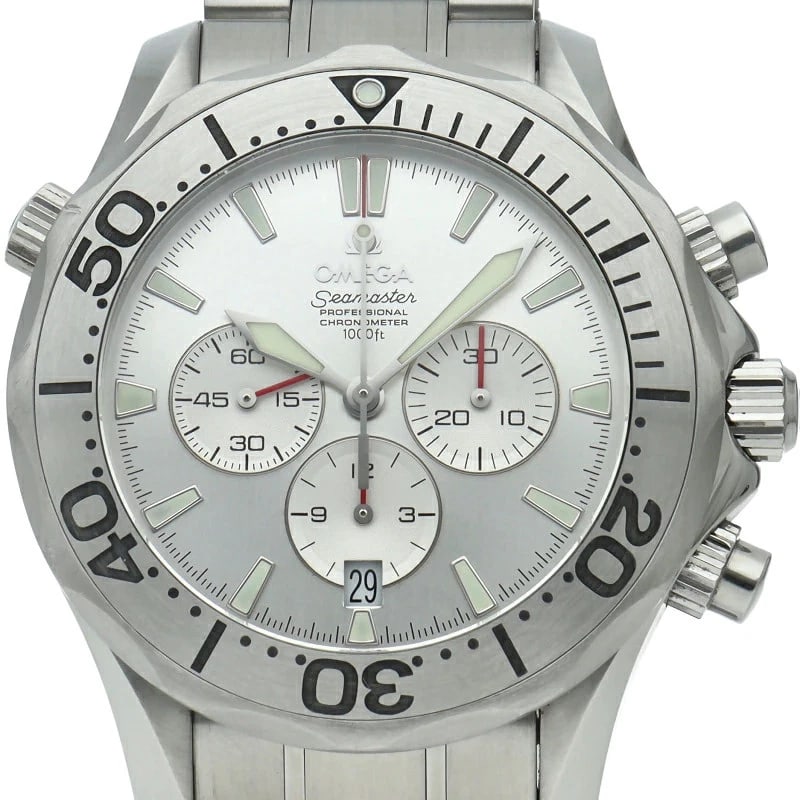 OMEGA WATCH SEAMASTER CHRONOGRAPH AUTOMATIC WATCH: Omega Watch Seamaster Chronograph Automatic Watch Brand: OMEGA Type/Style: Wristwatch Material: SS Color: SILVER DIAL Size: Case size: 41mm Wrist size: Approx. 18cm Accessories: None Acces