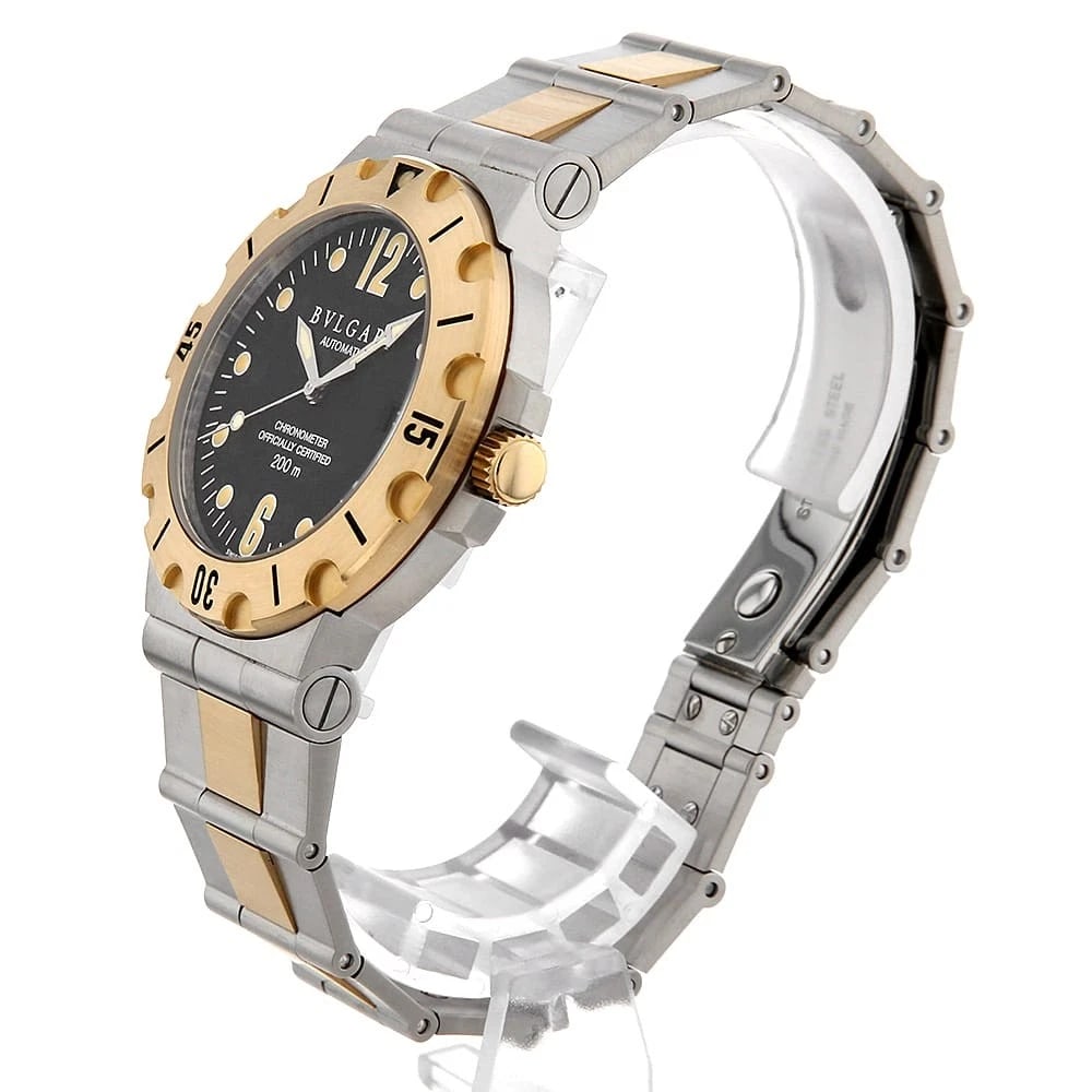 BVLGARI WATCH DIAGONO SCUBA DIVER AUTOMATIC WATCH: Bvlgari Watch Diagono Scuba Diver Automatic Watch Brand: BVLGARI Type/Style: Wristwatch Material: SS x Yellow Gold Color: BLACK Size: Case size: 38mm Wrist size: 18.5cm Accessories: None A