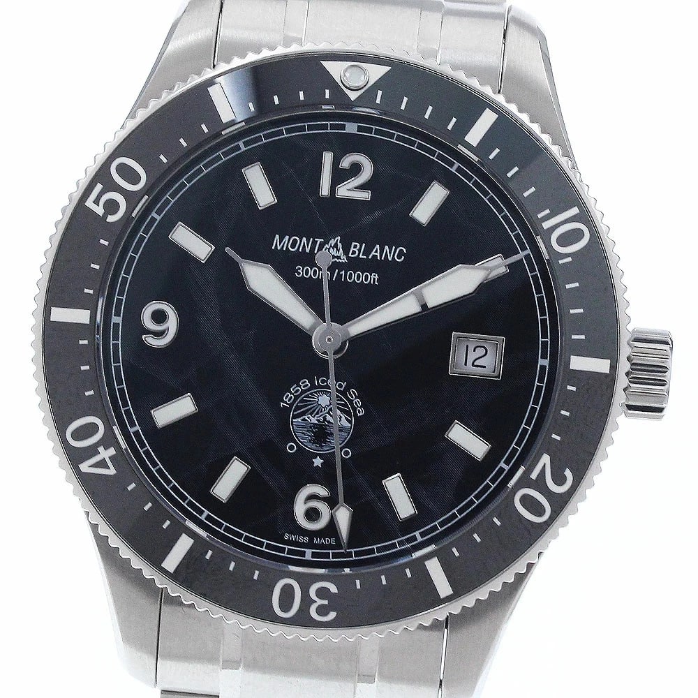 MONTBLANC WATCH ICE SEA DATE AUTOMATIC BLACK WATCH: Montblanc Watch Ice Sea Date Automatic Black Watch Brand: MONTBLANC Type/Style: Wristwatch Material: SS Color: BLACK Size: Case size: 41mm Wrist size: Approx. 21cm Accessories: None Accessories