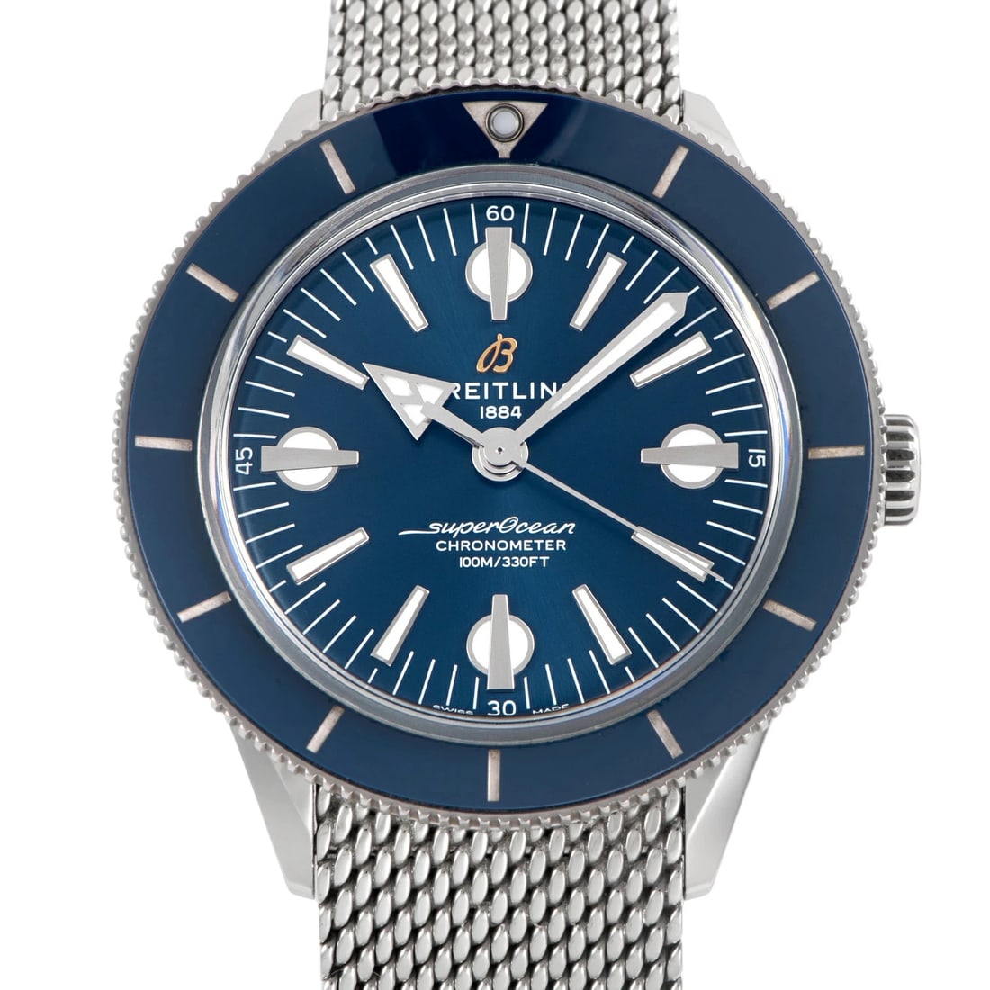 BREITLING WATCH SUPEROCEAN HERITAGE AUTOMATIC BLUE DIAL WATCH: Breitling Watch Superocean Heritage Automatic Blue Dial Watch Brand: BREITLING Type/Style: Wristwatch Material: SS Color: BLUE DIAL Size: Case size: 42mm Wrist size: Approx. 21cm Accessories: None