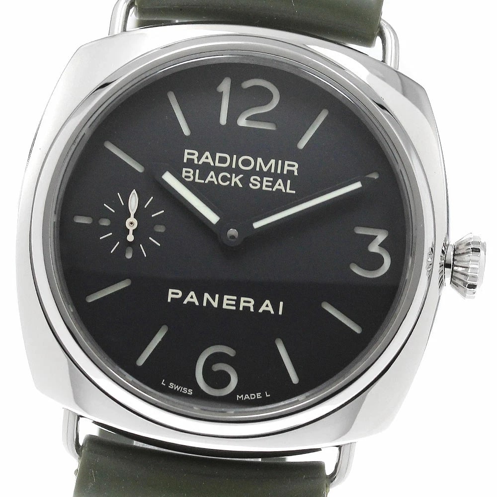 PANERAI WATCH RADIOMIR BLACK SEAL SMALL WATCH: Panerai Watch Radiomir Black Seal Small Watch Brand: PANERAI Type/Style: Wristwatch Material: SS Color: BLACK DIAL Size: Case size: 45mm Wrist size: Approx. 21cm Accessories: None Accessor