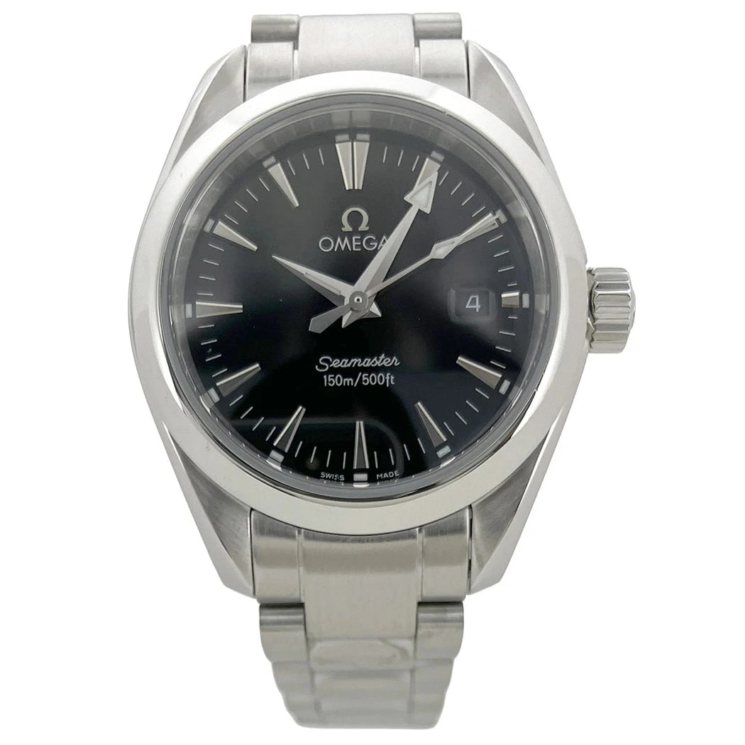 OMEGA WATCH SEAMASTER 150M AQUA TERRA WATCH: Omega Watch Seamaster 150M Aqua Terra Watch Brand: OMEGA Type/Style: Wristwatch Material: SS Color: BLACK DIAL Size: Case size: 29.2mm Wrist size: Approx. 16.5cm Accessories: None Accessor