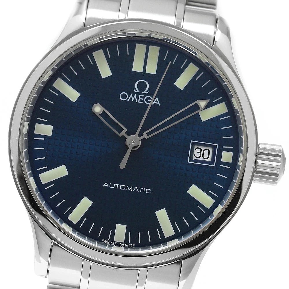 OMEGA WATCH CLASSIC DATE AUTOMATIC BLUE DIAL WATCH: Omega Watch Classic Date Automatic Blue Dial Watch Brand: OMEGA Type/Style: Wristwatch Material: SS Color: BLUE DIAL Size: Case size: 36mm Wrist size: Approx. 18 + 0.7cm Accessories: None