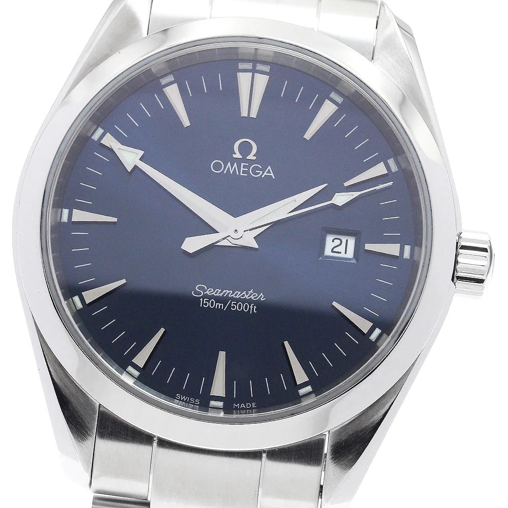 OMEGA WATCH SEAMASTER AQUA TERRA DATE QUARTZ NAVY WATCH: Omega Watch Seamaster Aqua Terra Date Quartz Navy Watch Brand: OMEGA Type/Style: Wristwatch Material: SS Color: NAVY Size: Case size: 39mm Wrist size: Approx. 20.5cm Accessories: None Accessories
