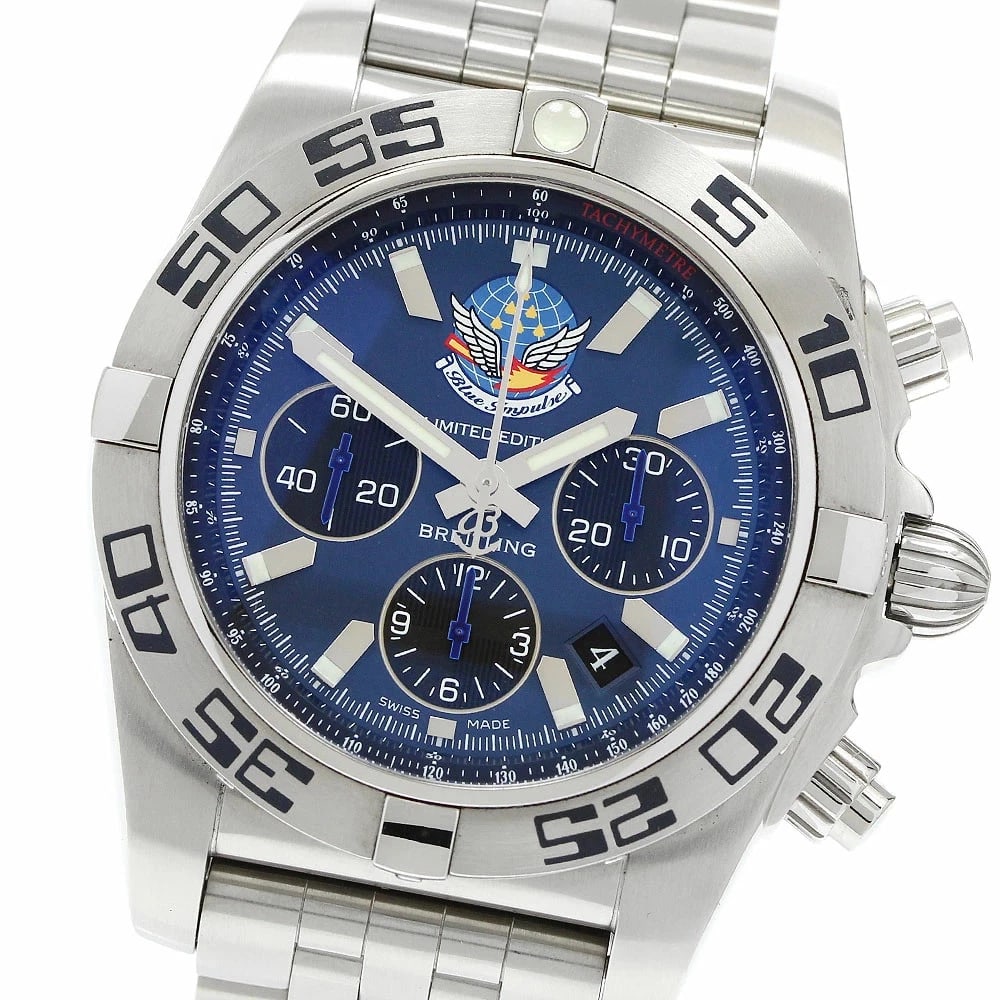 BREITLING WATCH CHRONOMAT 44 BLUE IMPULSE WATCH: Breitling Watch Chronomat 44 Blue Impulse Watch Brand: BREITLING Type/Style: Wristwatch Material: SS Color: BLUE Size: Case size: 44mm Wrist size: Approx. 18cm Accessories: None Accessorie
