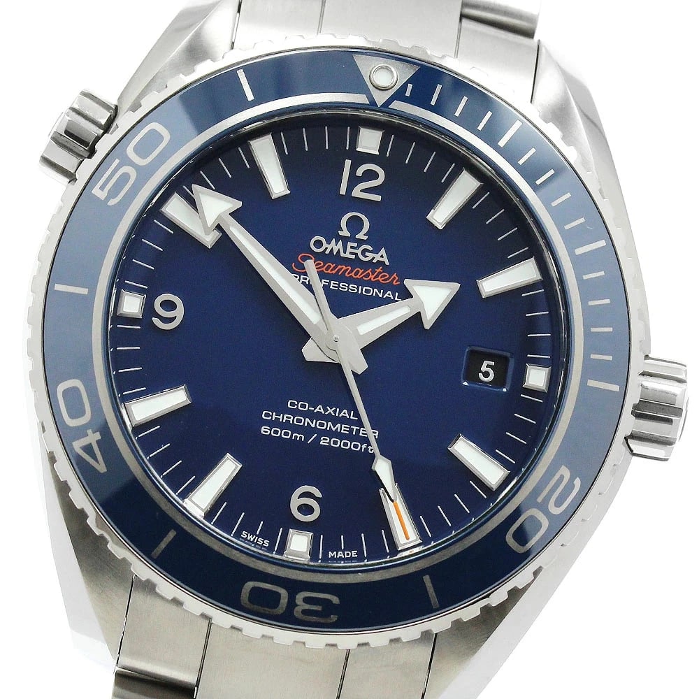 OMEGA WATCH SEAMASTER PLANET OCEAN DATE AUTOMATIC WATCH: Omega Watch Seamaster Planet Ocean Date Automatic Watch Brand: OMEGA Type/Style: Wristwatch Material: Titanium Color: NAVY Size: Case size: 46mm Wrist size: Approx. 18.5cm Accessories: None