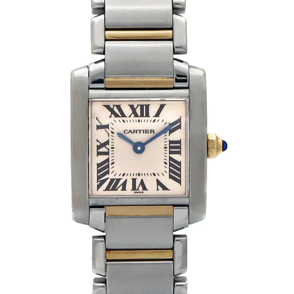 CARTIER WATCH TANK SM QUARTZ IVORY WATCH: Cartier Watch Tank Sm Quartz Ivory Watch Brand: CARTIER Type/Style: Wristwatch Material: Stainless Steel x 18K Yellow Gold Color: none Size: Case size: 20mm Wrist size: Approx. 16cm Accessories: N