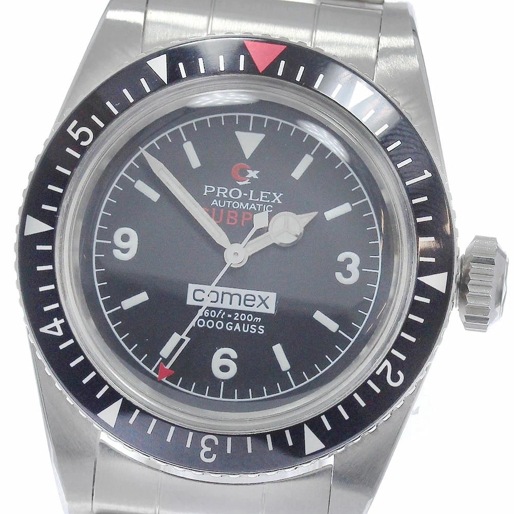 PRO-LEX WATCH SUBPRO COMEX AUTOMATIC BLACK DIAL WATCH: Pro-Lex Watch Subpro Comex Automatic Black Dial Watch Brand: PRO-LEX Type/Style: Wristwatch Material: SS Color: BLACK DIAL Size: Case size: 37mm Wrist size: Approx. 21.5cm Accessories: None