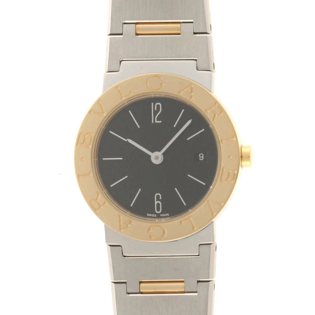 BVLGARI WATCH BLACK K18 YELLOW GOLD/QUARTZ WATCH: Bvlgari Watch Black K18 Yellow Gold/Quartz Watch Brand: BVLGARI Type/Style: Wristwatch Material: K18 Yellow Gold/Stainless Steel Color: BLACK Size: Case size: 26mm Wrist size: Approx. 15cm Accesso