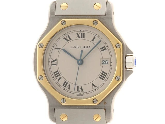 CARTIER SANTOS OCTAGON LM WATCH QUARTZ 18K YELLOW GOLD WATCH: Cartier Santos Octagon Lm Watch Quartz 18K Yellow Gold Watch Brand: CARTIER Type/Style: Wristwatch Material: Stainless steel, 18K Yellow Gold Color: none Size: Case size: 28mm Wrist size: 17.5cm