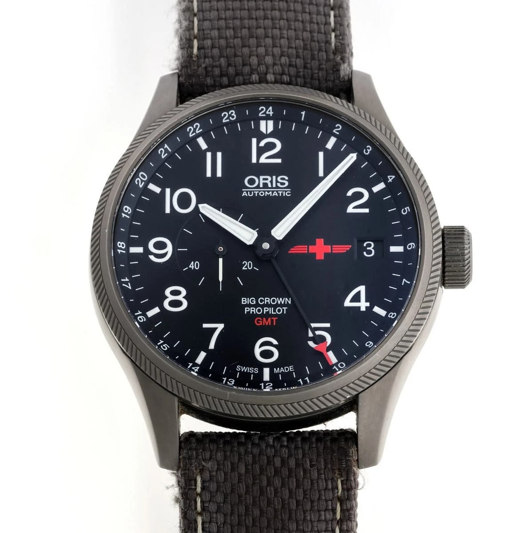 ORIS WATCH PROPILOT GMT REGA AUTOMATIC WATCH: Oris Watch Propilot Gmt Rega Automatic Watch Brand: ORIS Type/Style: Wristwatch Material: SS PVD Color: BLACK DIAL Size: Case size: 45mm Wrist size: 19cm Accessories: None Accessories Noti