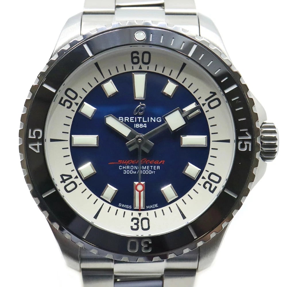 BREITLING WATCH SUPEROCEAN AUTOMATIC NAVY DIAL AUTOMATIC WATCH (1 of 4)