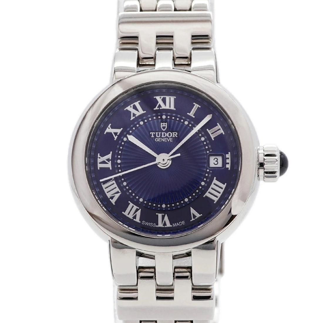 TUDOR WATCH CLAIRE DE ROSE AUTOMATIC DATE BLUE WATCH: Tudor Watch Claire De Rose Automatic Date Blue Watch Brand: TUDOR Type/Style: Wristwatch Material: SS Color: BLUE Size: Case size: 25.9mm Wrist size: Approx. 16cm Accessories: None Accesso