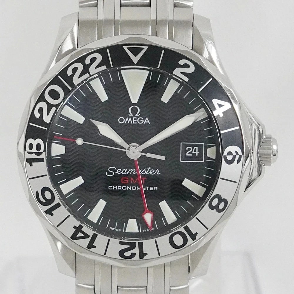 OMEGA WATCH SEAMASTER 300M GMT 50TH ANNIVERSARY WATCH: Omega Watch Seamaster 300M Gmt 50Th Anniversary Watch Brand: OMEGA Type/Style: Wristwatch Material: SS Color: BLACK Size: Case size: 41.5mm Wrist size: Approx. 17cm Accessories: None Acces