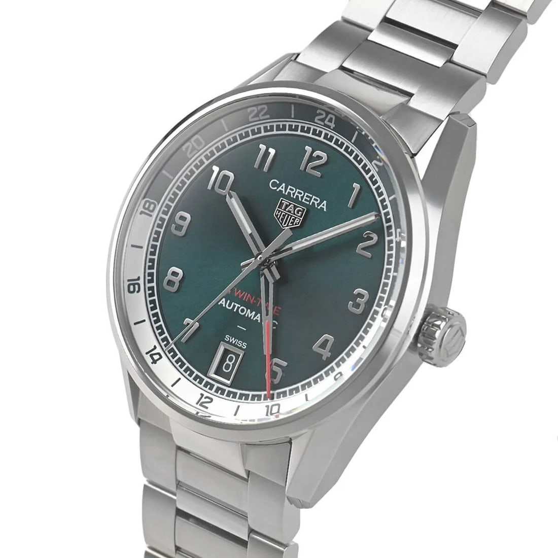 TAG HEUER WATCH CARRERA CALIBER TWIN TIME WATCH: Tag Heuer Watch Carrera Caliber Twin Time Watch Brand: TAG HEUER Type/Style: Wristwatch Material: SS Color: none Size: Case size: 41mm Accessories: None Accessories Notice: When purchasing pre-owned