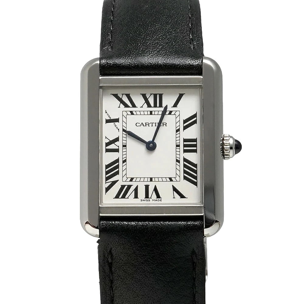 CARTIER WATCH TANK SOLO QUARTZ SILVER STAINLESTEEL WATCH: Cartier Watch Tank Solo Quartz Silver Stainlesteel Watch Brand: CARTIER Type/Style: Wristwatch Material: SS Color: SILVER Size: Case size: 24.4mm Accessories: None Accessories Notice: When purchasing