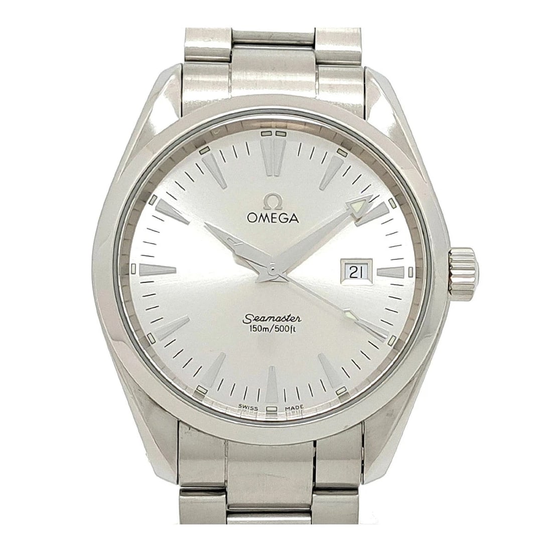 OMEGA WATCH SEAMASTER AQUA TERRA QUARTZ SILVER STAINLESTEEL WATCH: Omega Watch Seamaster Aqua Terra Quartz Silver Stainlesteel Watch Brand: OMEGA Type/Style: Wristwatch Material: SS Color: SILVER Size: Case size: 39mm Wrist size: Approx. 20cm Accessories: None