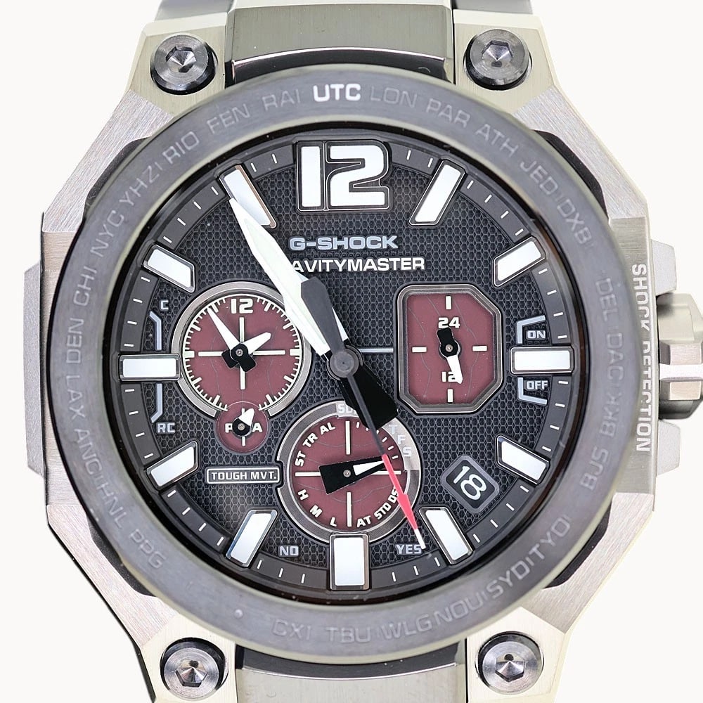 G-SHOCK WATCH GRAVITYMASTER TOUGH SOLAR WATCH: G-Shock Watch Gravitymaster Tough Solar Watch Brand: G-SHOCK Type/Style: Wristwatch Material: Stainless steel/resin Color: BLACK DIAL Size: Case size: 45mm Wrist size: 21cm Accessories: None <