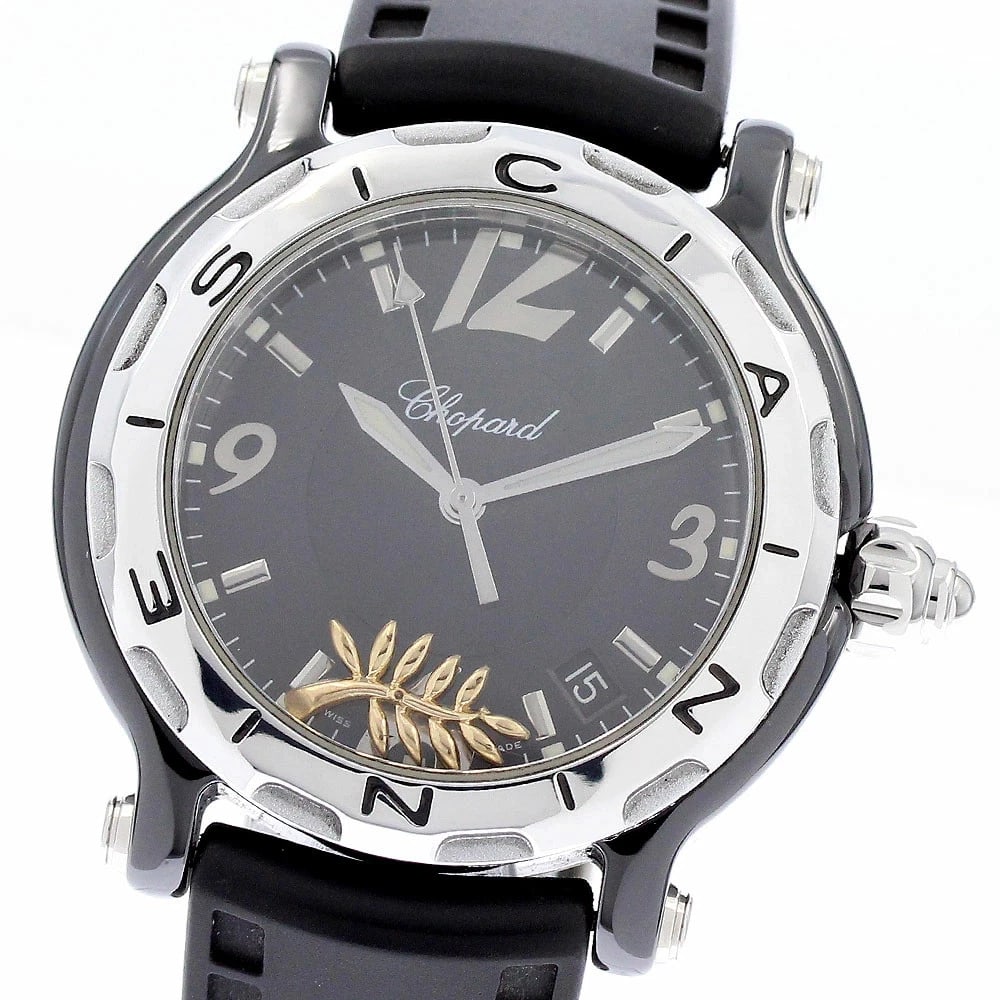 CHOPARD WATCH HAPPY SPORT HAPPY WATCH: Chopard Watch Happy Sport Happy Watch Brand: CHOPARD Type/Style: Wristwatch Material: SS/Ceramic/Rubber Color: BLACK Size: Case size: 37mm Wrist size: Approx. 17cm Accessories: None Access