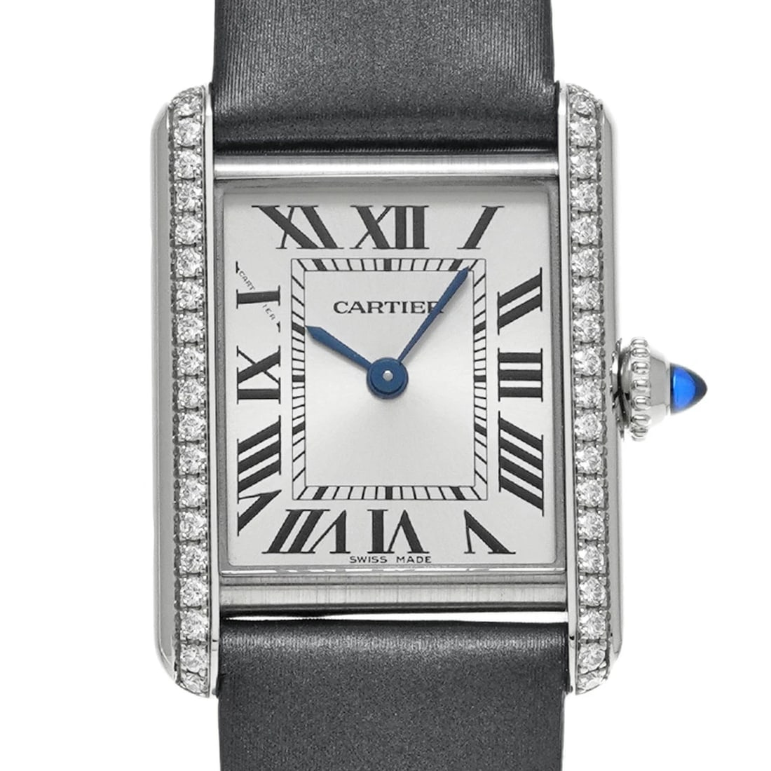 CARTIER WATCH TANK MUST SM DIAMOND BEZEL WATCH: Cartier Watch Tank Must Sm Diamond Bezel Watch Brand: CARTIER Type/Style: Wristwatch Material: SS Color: SILVER DIAL Size: Case size: 22mm Wrist size: Approx. 15cm-18.5cm Accessories: None