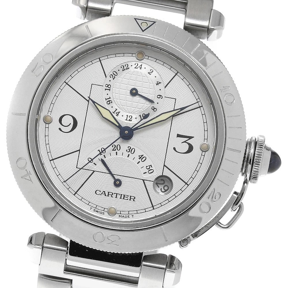 CARTIER WATCH PASHA GMT POWER RESERVE AUTOMATIC WATCH: Cartier Watch Pasha Gmt Power Reserve Automatic Watch Brand: CARTIER Type/Style: Wristwatch Material: SS Color: none Size: Case size: 38mm Wrist size: Approx. 17.5cm Accessories: None Acce