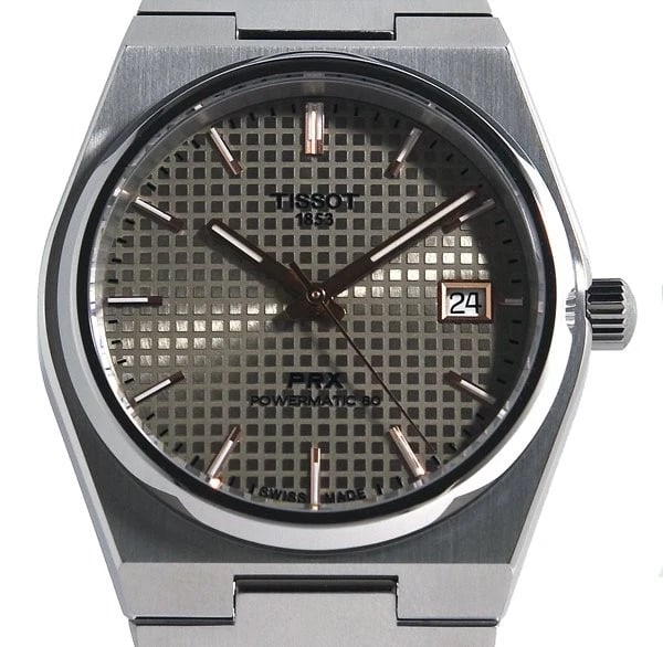 TISSOT WATCH PRXAUTOMATIC DATE GRAY WATCH: Tissot Watch Prxautomatic Date Gray Watch Brand: TISSOT Type/Style: Wristwatch Material: Titanium / Ceramic Color: GRAY Size: Case size: 38mm Accessories: None Accessories Notice: When purchasing