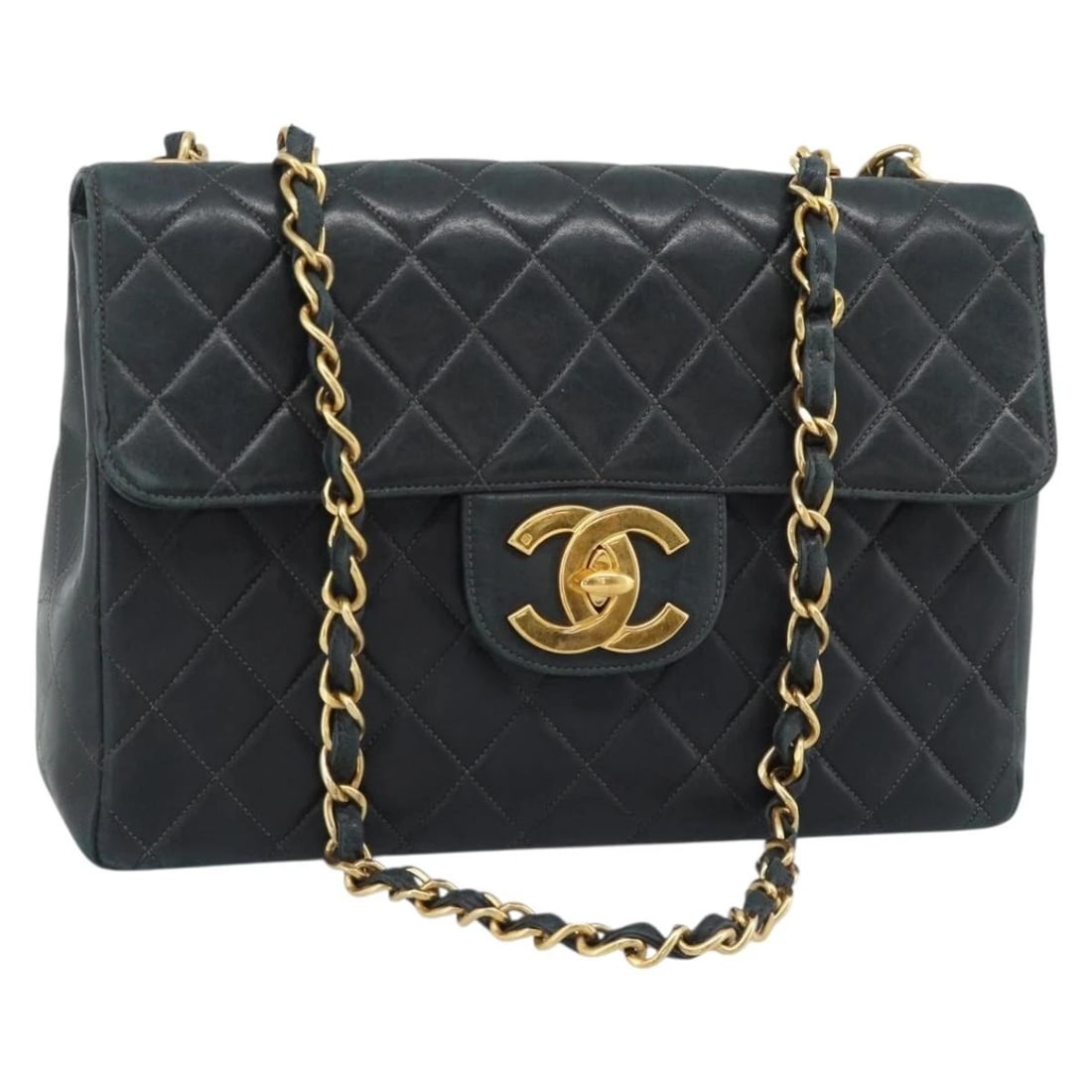 CHANEL BIG MATELASSE30 CHAIN SHOULDER BAG LEATHER BLACK: CHANEL Big Matelasse30 Chain Shoulder Bag Leather Black Brand: CHANEL Type/Style: Shoulder Bag Material: Leather Color: Black/Gold Size: W13.4 x H8.3 x D3.5inch(Approx) Accessories: None A