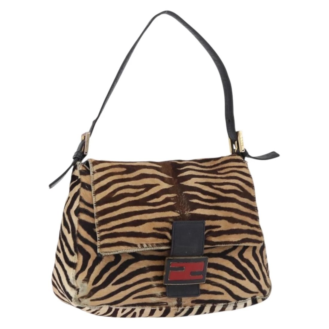FENDI MAMMA BAGUETTE SHOULDER BAG HARAKO LEATHER: FENDI Mamma Baguette Shoulder Bag Harako leather Brand: FENDI Type/Style: Shoulder Bag Material: Unborn Calf Skin Color: Beige/Black Size: W10.6 x H8.3 x D3.5inch(Approx) Accessories: None