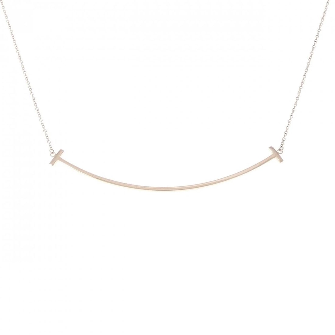 TIFFANY & CO. T SMILE LARGE NECKLACE: TIFFANY & Co. T Smile Large Necklace Brand: TIFFANY&Co. Type/Style: TIFFANY&Co. Necklace Material: 750 Pink Gold, Color: Pink Gold Size: 41?46cm Pendant length approx. x width approx.: 6.0mmx68.7mm