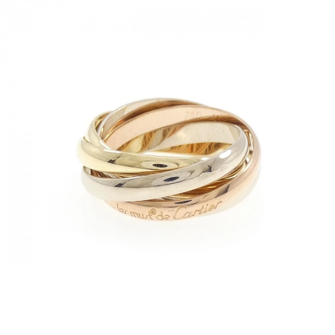 CARTIER TRINITY RING: Cartier Trinity ring Brand: CARTIER Type/Style: Cartier Ring Material: 750 Yellow Gold/750 White Gold/750 Pink Gold, Color: Yellow Gold White Gold Pink Gold Size: US6 1/4(52) Accessories: None