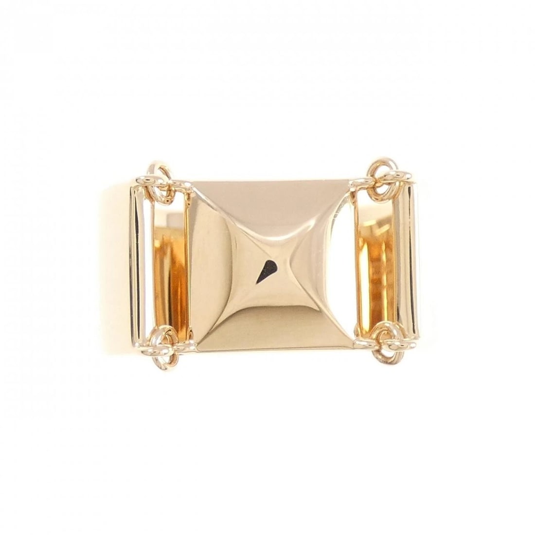 HERMES CRUDHACHE RING: Hermes Crudhache Ring Brand: HERMES Type/Style: Hermes Ring Material: 750 Pink Gold, Color: Pink Gold Size: US7 1/4(55) Accessories: None Accessories Notice: When purchasing pre-owned goods, please