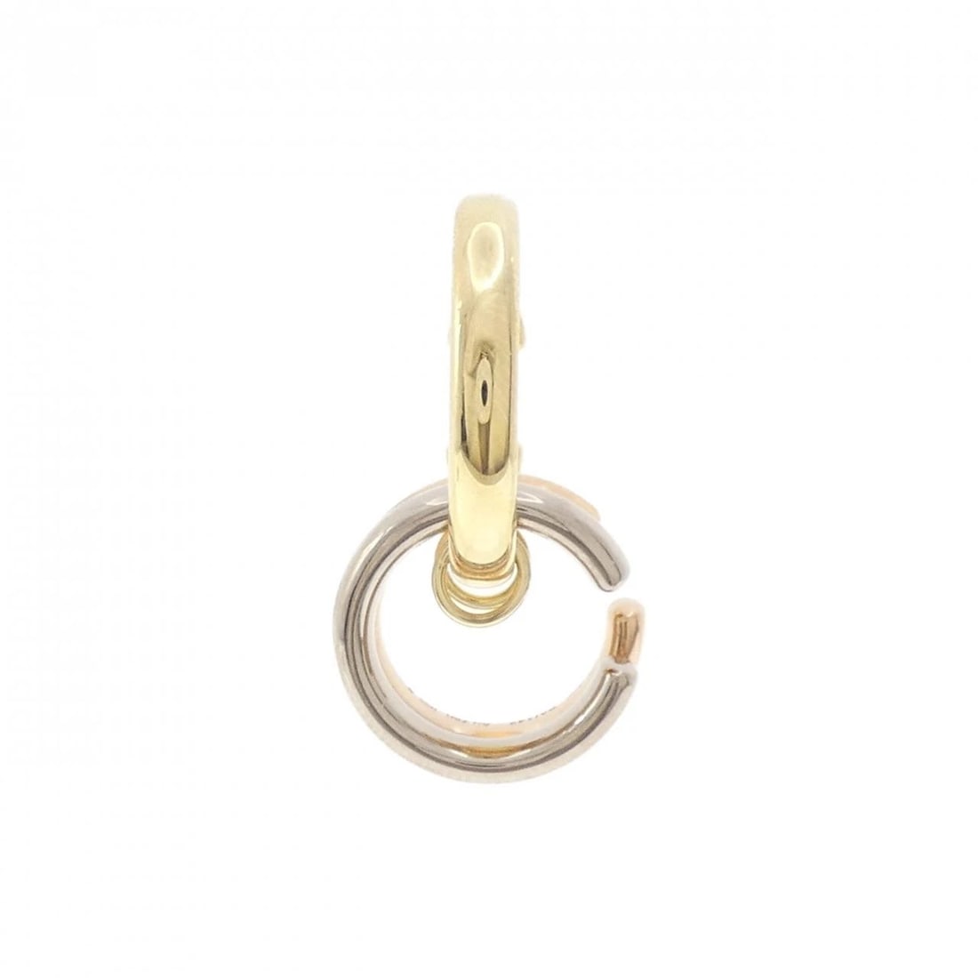 CARTIER TRINITY SACAI EARRING (SINGLE): Cartier Trinity Sacai Earring (Single) Brand: CARTIER Type/Style: Cartier Pierce/Earring Material: 750 Yellow Gold/750 White Gold/750 Pink Gold, Color: Yellow Gold White Gold Pink Gold Size: