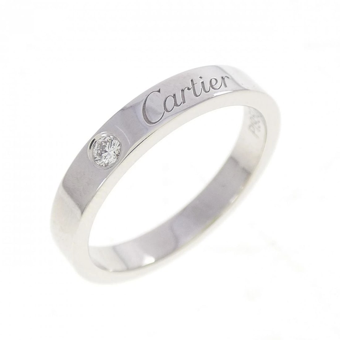 CARTIER WEDDING 1P RING: Cartier Wedding 1P Ring Brand: CARTIER Type/Style: Cartier Ring Material: Platinum950, Main Stone Natural Color: Platinum Size: US5 1/4(50) Accessories: None Accessories Notice: When purchasing