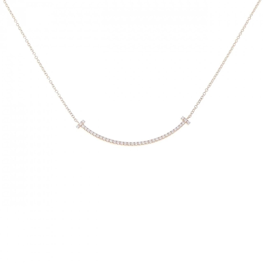 TIFFANY&CO. T SMILE SMALL NECKLACE: TIFFANY&Co. T Smile Small Necklace Brand: TIFFANY&Co. Type/Style: TIFFANY&Co. Necklace Material: 750 Pink Gold, Main Stone Natural Color: Pink Gold Size: 41cm Pendant length approx. x width approx.: 3